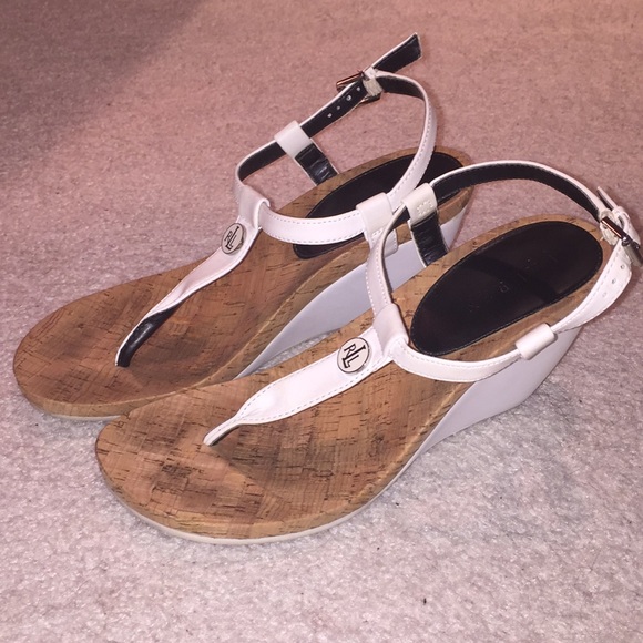 Ralph lauren thong wedge sandals Clearance